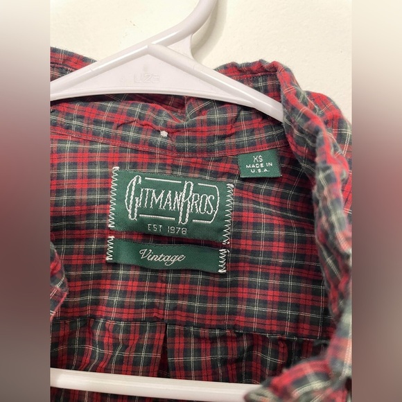 Mens Gitman Bro Vintage Shirt Flannel Red  button down, size extra small - Picture 5 of 11